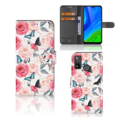 Huawei P Smart 2020 Hoesje Butterfly Roses Huawei P Smart 2020 Hoesje Butterfly Roses