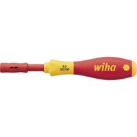 Wiha schroevendraaier met bithouder softfinish electric slimvario (rood/geel) - thumbnail