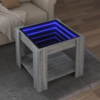 Salontafel met LED 53x53x45 cm bewerkt hout grijs sonoma eiken - thumbnail