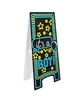 Neon waarschuwingsbord it's a boy ! - thumbnail