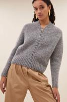 By-Bar jonas zipp cardigan | grey melee - thumbnail