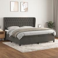 Boxspring met matras fluweel donkergrijs 200x200 cm - thumbnail