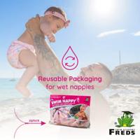 Freds Swim Academy Wasbare Zwemluier Zeemeermin Maat 1 4-9 kg Roze - thumbnail