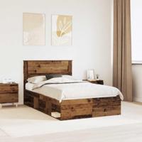 Bedframe met hoofdeinde Oudhout 120 x 200 cm Massief grenenhout - thumbnail