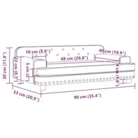 Kinderbank 90x53x30 cm kunstleer crèmekleurig - thumbnail