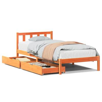 Bedframe zonder matras massief grenenhout wasbruin 200x200 cm Bedframe zonder matras massief grenenhout wasbruin 200x200 cm