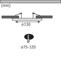 Paulmann 92498 Inbouwadapter 50 W IJzer (geborsteld) - thumbnail