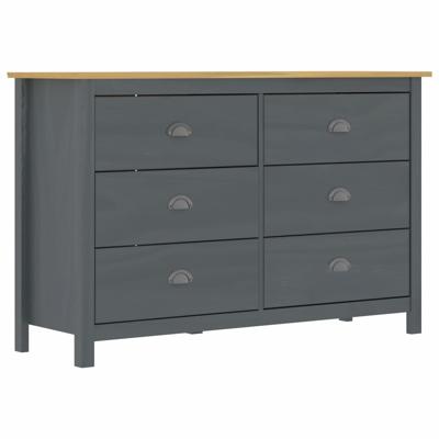 Dressoir Hill 125x40x80 cm massief grenenhout grijs