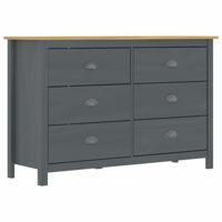 Dressoir Hill 125x40x80 cm massief grenenhout grijs - thumbnail