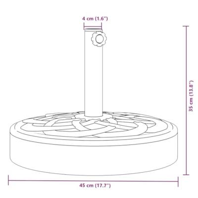 VidaXL Parasolvoet voor stokken van ø38 / 48 mm 25 kg rond