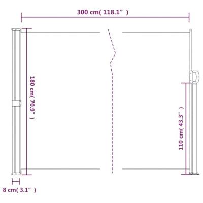 VidaXL Windscherm uittrekbaar 180x300 cm taupe
