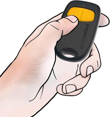 2-kanaals afstandsbediening - SCS SENTINEL - SimplyControl - Geel, bereik 40 m, frequentie 433,92 MHz, CR2032 lithiumbatterij inbegrepen