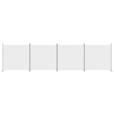 Kamerscherm met 4 panelen 698x180 cm stof wit Kamerscherm met 4 panelen 698x180 cm stof wit