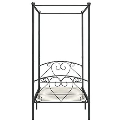 Hemelbedframe metaal grijs 90x200 cm Hemelbedframe metaal grijs 90x200 cm
