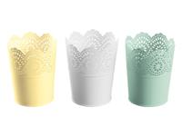 LIVARNO home Bloempot (Set van 3 ronde kleine groen/geel) - thumbnail