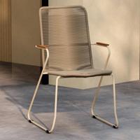 Nohr Tuinstoel 'Catheryne' Polyester touw en acaciahout, kleur Beige - thumbnail