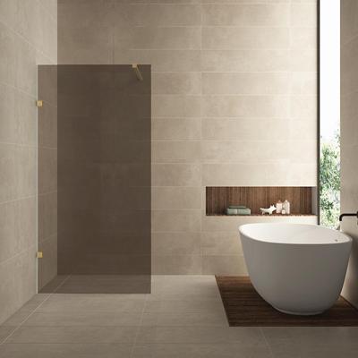 Inloopdouche Wiesbaden Less 90x200 cm 8 mm Nano Vintage Brons Glas Geborsteld Messing