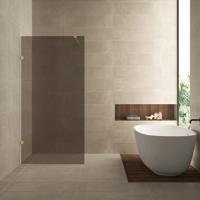 Inloopdouche Wiesbaden Less 90x200 cm 8 mm Nano Vintage Brons Glas Geborsteld Messing - thumbnail