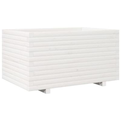Plantenbak 90x60x49,5 cm massief grenenhout wit