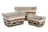 Mandenset DKD Home Decor Polyester Koloniaal Vezel (39 x 27 x 24 cm) - thumbnail