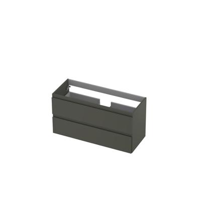 INK - Onderkast 2 Laden Greeploos Gelakt - 1000x400x520 Mm - Mat Beton Groen