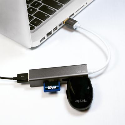 LogiLink UA0306 interface hub USB 3.2 Gen 1 (3.1 Gen 1) Type-A 5000 Mbit/s Zilver, Wit