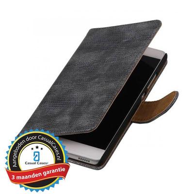Bookwallet lizard grijs hoes Huawei P9 Bookwallet lizard grijs hoes Huawei P9