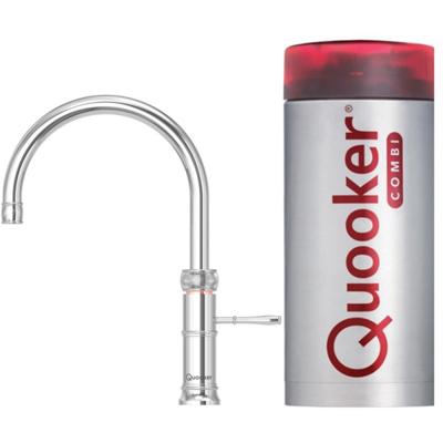 Quooker Classic Fusion Round met COMBI+ boiler 3-in-1 kokend water kraan chroom