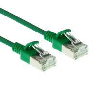 ACT Groene 10 meter LSZH U/FTP CAT6A datacenter slimline patchkabel snagless met RJ45 connectoren - thumbnail