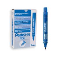 Permanente markeerstift Pentel N50-BE Blauw 12 Onderdelen - thumbnail