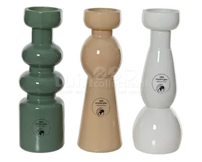 Kandelaar Organisch Glas 20cm Assorti 1st Kandelaar Organisch Glas 20cm Assorti 1st