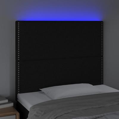 Hoofdbord LED 90x5x118/128 cm stof zwart