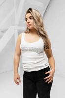 Guess Embellished Logo Hemd Dames Wit - Maat S - Kleur: Wit | Soccerfanshop - thumbnail