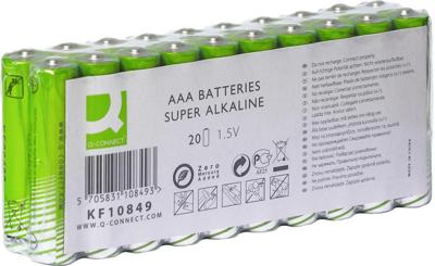 Q-CONNECT batterij,alkaline, AAA, pak van 20 stuks