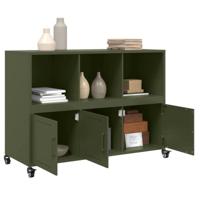 Dressoir 100,5x39x72 cm staal olijfgroen - thumbnail