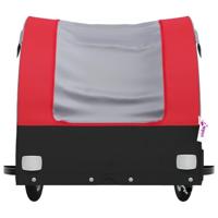 VidaXL Fietstrailer 30 kg ijzer zwart en rood - thumbnail