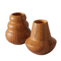 Boltze Home Vaas keramiek houtlook h10,5 cm - thumbnail