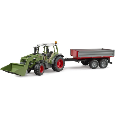 Bruder 02182 Fendt Vario 211 met Voorlader + Zijwandaanhanger
