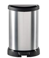 Curver pedaalemmer decobin ovaal 15l zilver - thumbnail