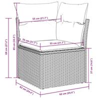 6-delige Loungeset met kussens poly rattan zwart - thumbnail