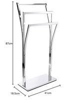 MSV Handdoeken ophangrek badkamer - zilver chroom metaal - 41 x 87 cm - thumbnail