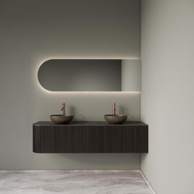 Badkamermeubelset Gliss Design Alluro 160 cm Rechts Ebony