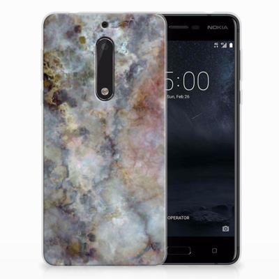 Nokia 5 | TPU | Siliconen hoesje | Marmer Grijs