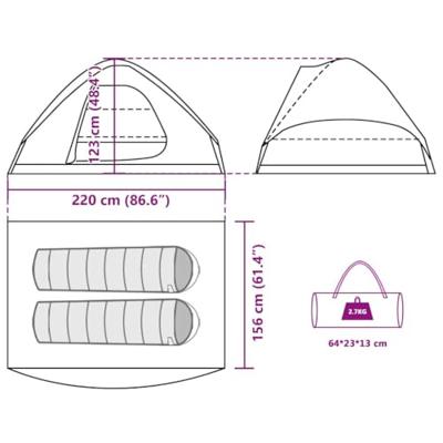 VidaXL Koepeltent 2-persoons waterdicht bruin VidaXL Koepeltent 2-persoons waterdicht bruin