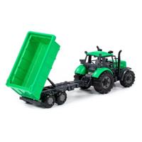 Cavallino tractor met kiepwagen aanhangwagen groen, schaal 1:32 - thumbnail