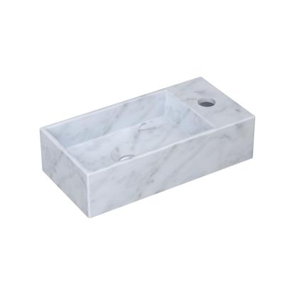 INK Versus Fontein - 36x18x9cm - wasbak links - 1 kraangat - marmer mat wit 3404135