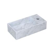 INK Versus Fontein - 36x18x9cm - wasbak links - 1 kraangat - marmer mat wit 3404135 - thumbnail