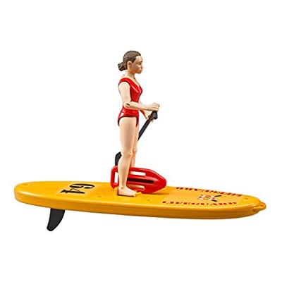 bruder bworld Strandwacht met SUP board speelfiguur - thumbnail