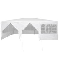 Partytent met 10 zijwanden in het wit 6x4 m PE - thumbnail