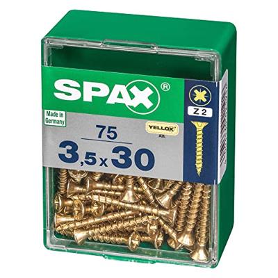 Schroefdoos SPAX Yellox Hout Platte kop 75 Onderdelen (3,5 x 30 mm)